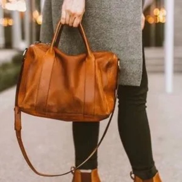 Madewell Handbags - Madewell Prague Leather Satchel Crossbody Bag